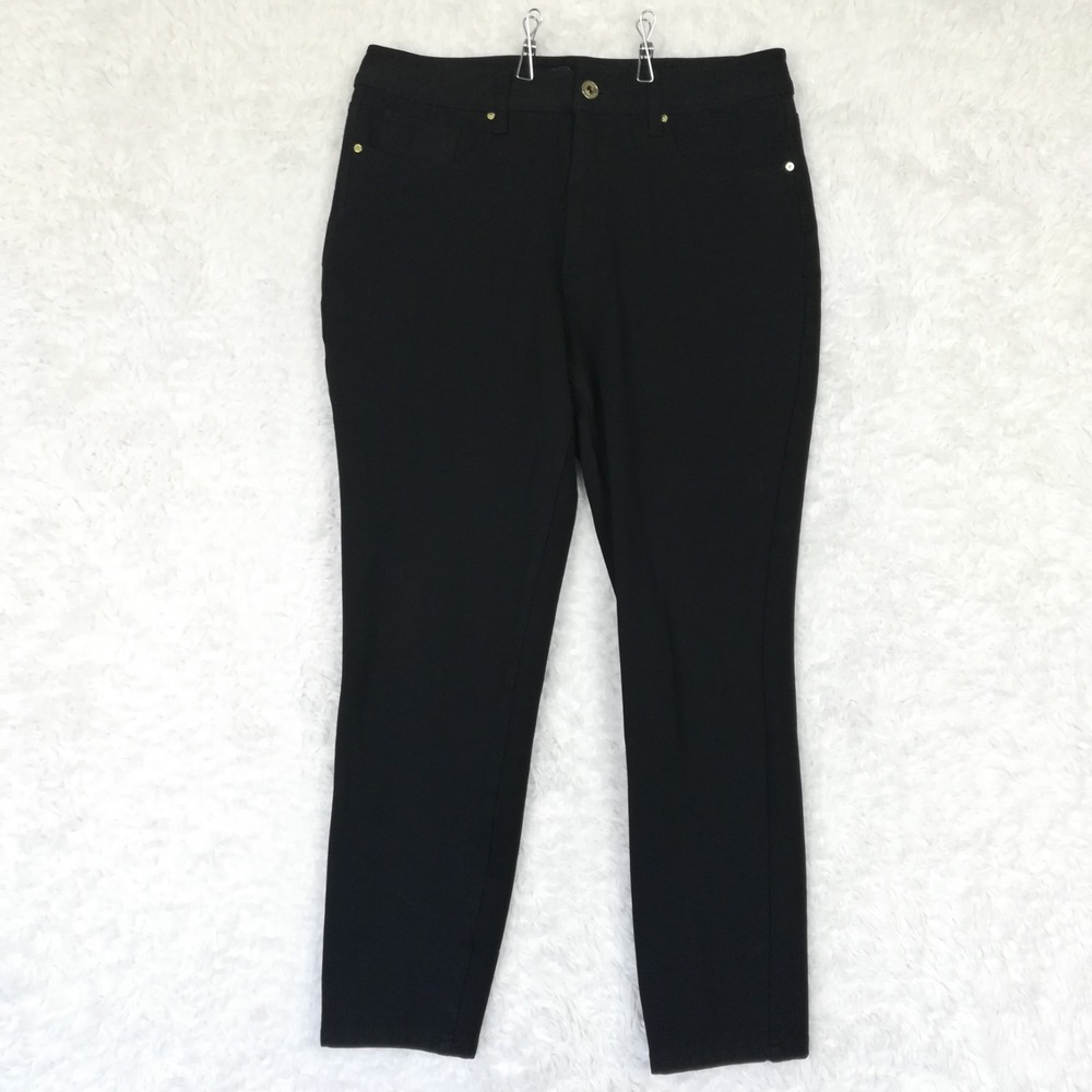 Tommy Hilfiger Womens Pants Tribeca Skinny Black Knit Stretch Mid Rise 8